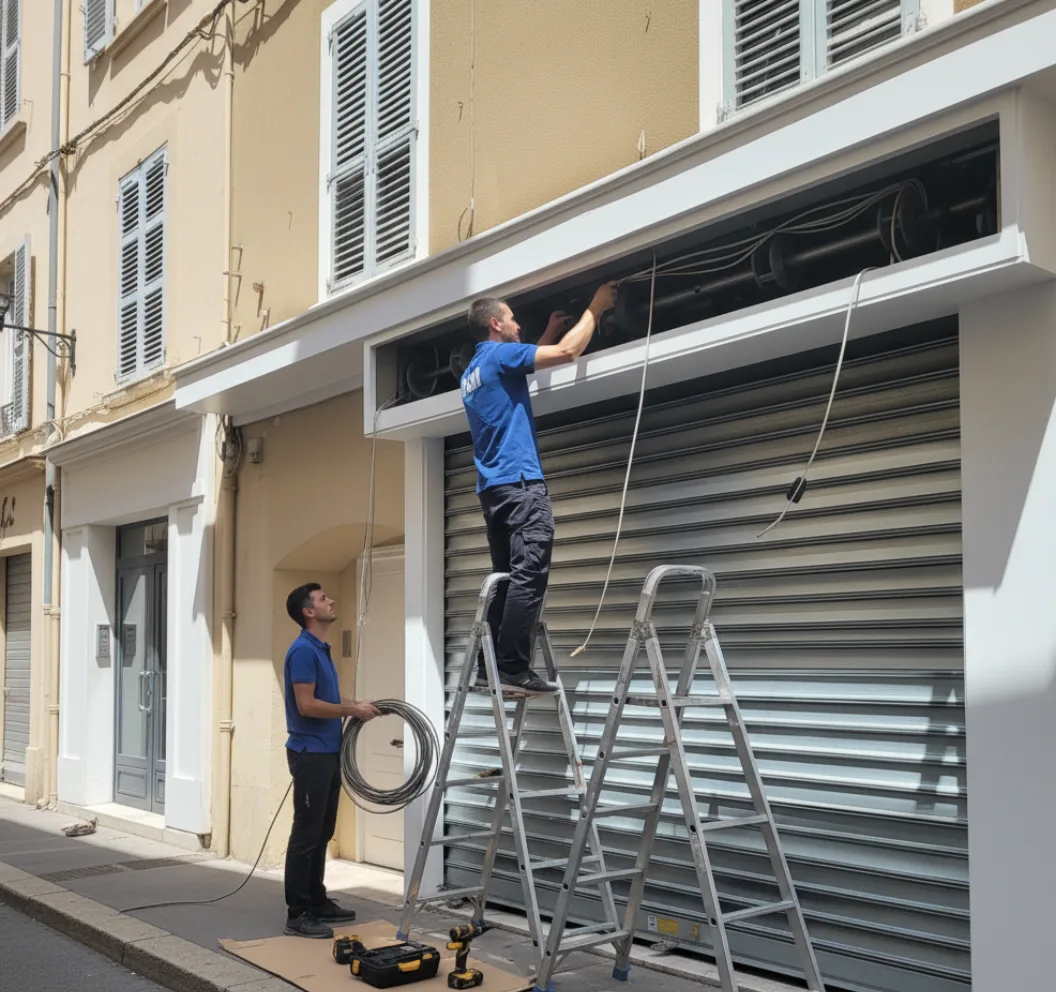 Motorisation rideau métallique moteur tubulaire Somfy Nice Creil